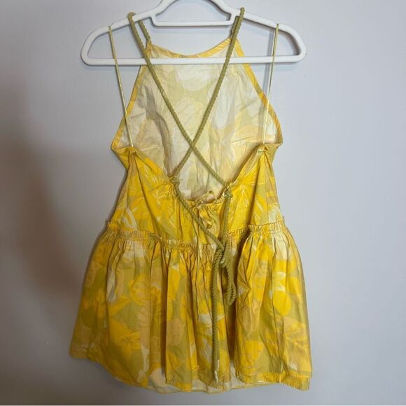 Free People Deserted Island Mini Dress in Yellow NWOT - Picture 10 of 11